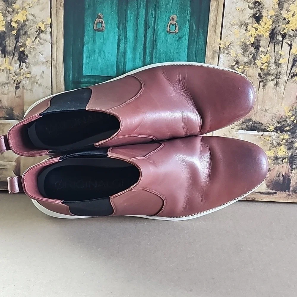 Men's size 12-Cole‎ Haan Grand.OS Pull On Brown Chelsea Dress Boots Shoes